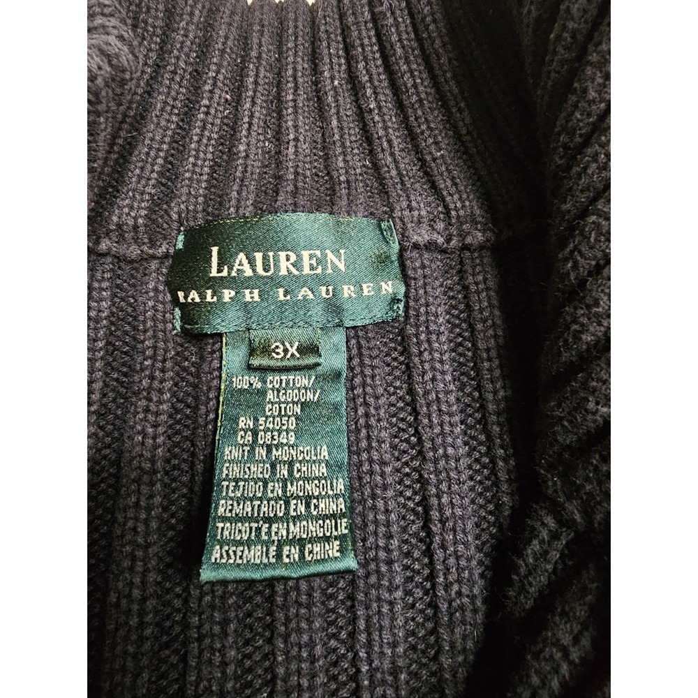 Lauren‎ Ralph Lauren 100% Cotton Zippered Sweater Jacket Womens 3xl - Picture 5 of 10